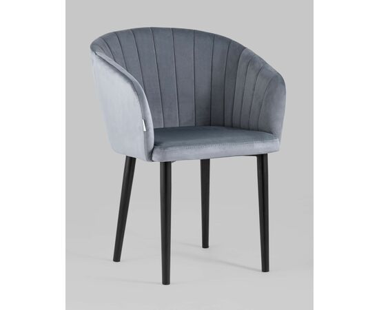 Стул с подлокотниками Нейтон велюр серый, изображение 2 | Интернет магазин мебели и декора LifeDekor