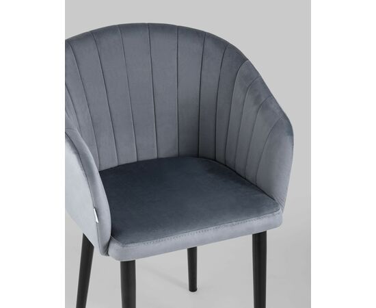 Стул с подлокотниками Нейтон велюр серый, изображение 8 | Интернет магазин мебели и декора LifeDekor