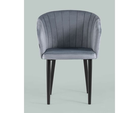 Стул с подлокотниками Нейтон велюр серый, изображение 3 | Интернет магазин мебели и декора LifeDekor