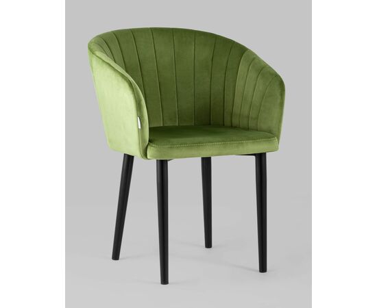 Стул с подлокотниками Нейтон велюр травяной, изображение 2 | Интернет магазин мебели и декора LifeDekor