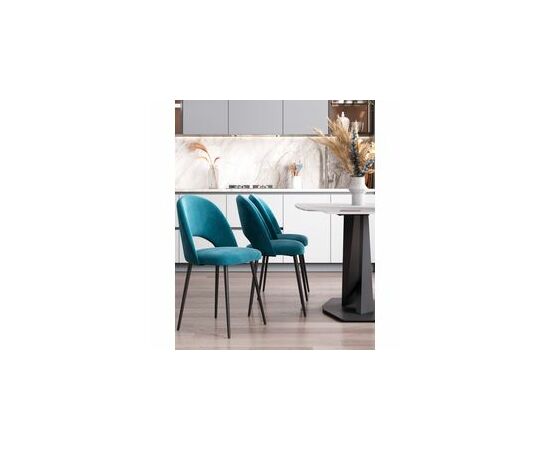 Стул Меган велюр пыльно-синий, изображение 5 | Интернет магазин мебели и декора LifeDekor