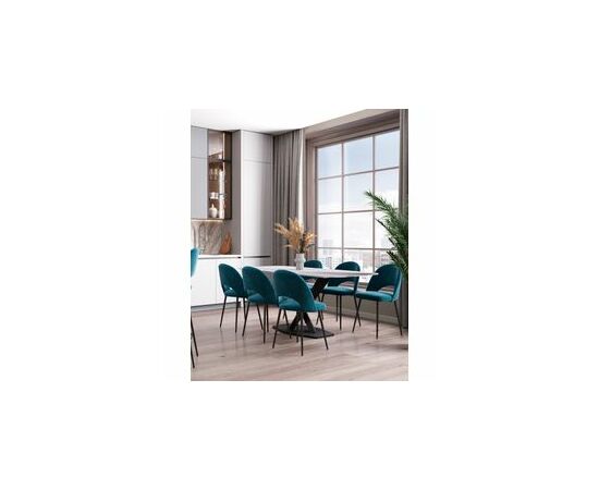 Стул Меган велюр пыльно-синий, изображение 6 | Интернет магазин мебели и декора LifeDekor