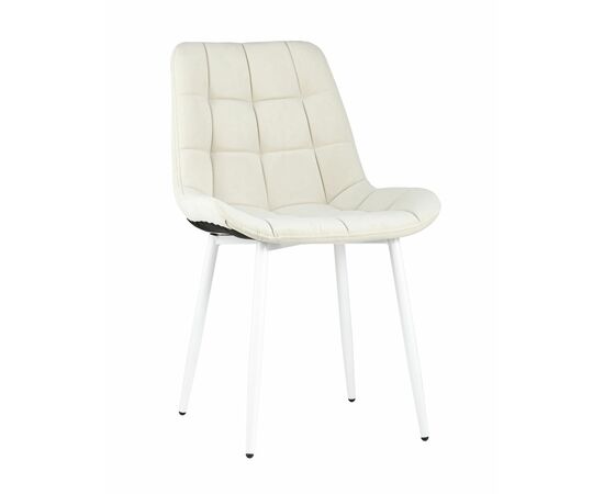 Стул Флекс велюр светло-бежевый белые ножки | Интернет магазин мебели и декора LifeDekor