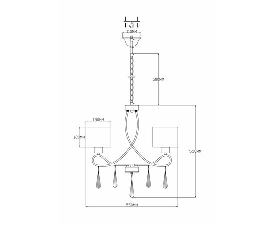 Люстра подвесная Moderli V2572-3P Chilly 3*E27*60W, изображение 6 | Интернет магазин мебели и декора LifeDekor