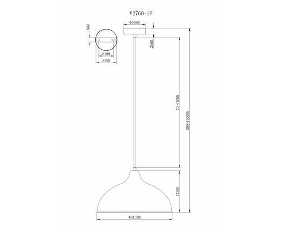 Подвесной светильник Moderli V2760-1P Sega 1*E27*60W, изображение 14 | Интернет магазин мебели и декора LifeDekor