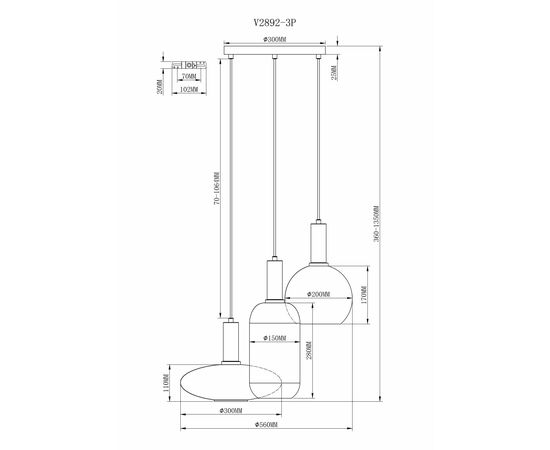 Подвесной светильник Moderli V2892-3P Martin 3*E27*60W, изображение 20 | Интернет магазин мебели и декора LifeDekor