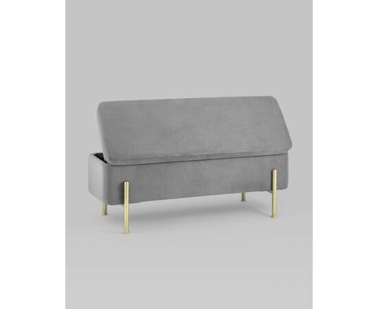 Банкетка Болейн с ящиком велюр серый, изображение 8 | Интернет магазин мебели и декора LifeDekor