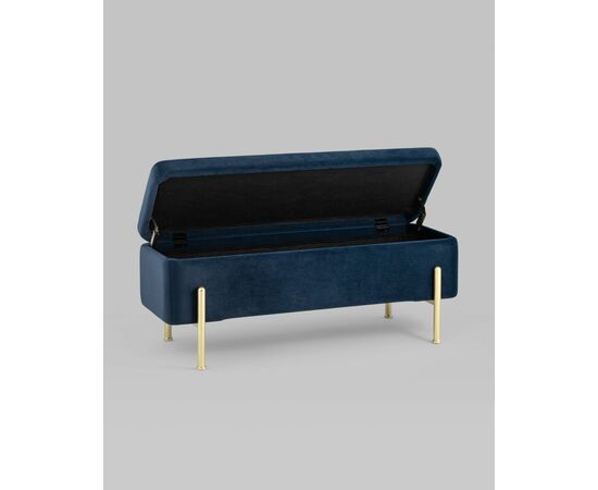 Банкетка Болейн с ящиком велюр синий, изображение 16 | Интернет магазин мебели и декора LifeDekor
