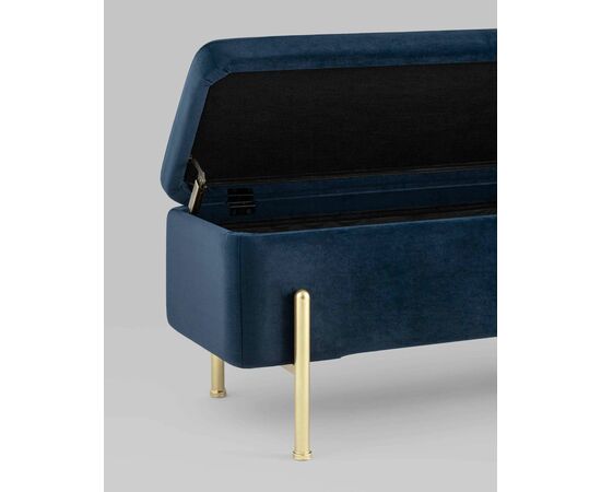 Банкетка Болейн с ящиком велюр синий, изображение 17 | Интернет магазин мебели и декора LifeDekor