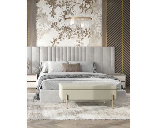 Банкетка Болейн с ящиком велюр бежевый, изображение 3 | Интернет магазин мебели и декора LifeDekor