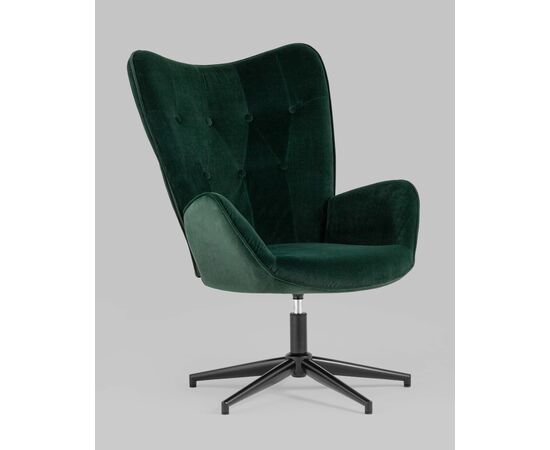 Кресло Филадельфия велюр изумрудный ножка черная, изображение 2 | Интернет магазин мебели и декора LifeDekor