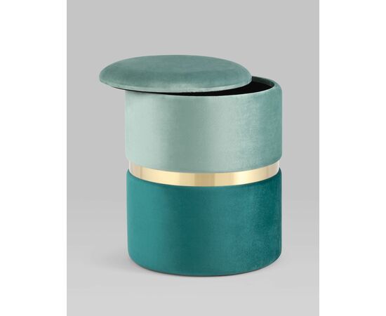 Пуф Кэрри с ящиком велюр бирюзовый, изображение 3 | Интернет магазин мебели и декора LifeDekor