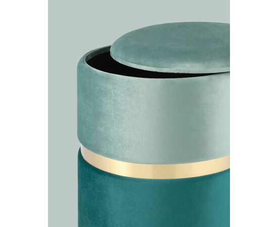 Пуф Кэрри с ящиком велюр бирюзовый, изображение 4 | Интернет магазин мебели и декора LifeDekor