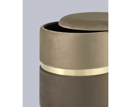 Пуф Кэрри с ящиком велюр коричневый, изображение 6 | Интернет магазин мебели и декора LifeDekor