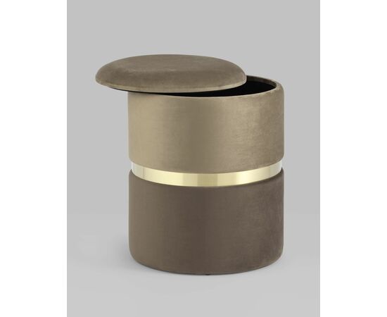 Пуф Кэрри с ящиком велюр коричневый, изображение 5 | Интернет магазин мебели и декора LifeDekor