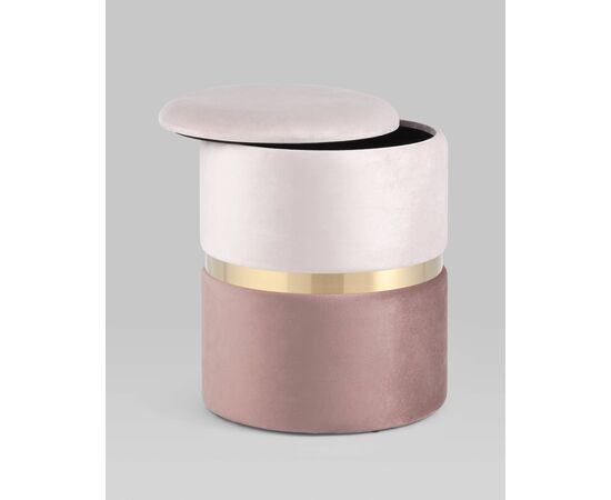 Пуф Кэрри с ящиком велюр розовый, изображение 3 | Интернет магазин мебели и декора LifeDekor