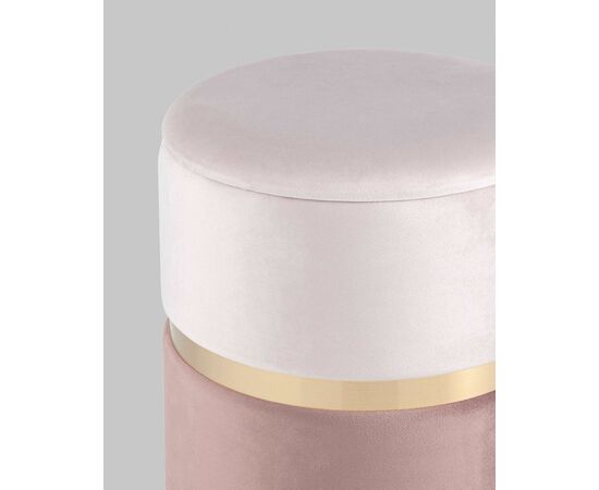 Пуф Кэрри с ящиком велюр розовый, изображение 5 | Интернет магазин мебели и декора LifeDekor