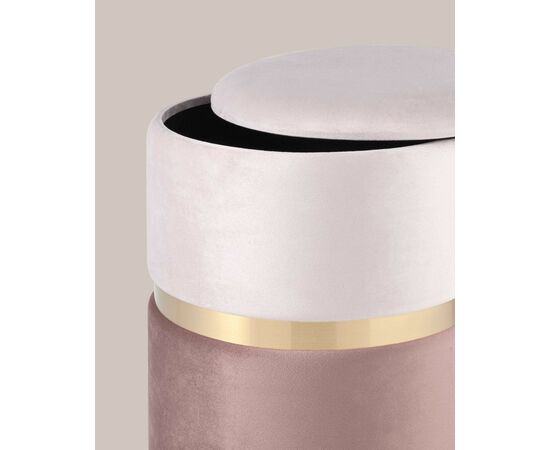 Пуф Кэрри с ящиком велюр розовый, изображение 4 | Интернет магазин мебели и декора LifeDekor