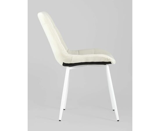 Стул Флекс велюр светло-бежевый белые ножки, изображение 6 | Интернет магазин мебели и декора LifeDekor