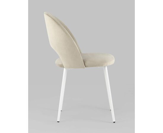 Стул Меган велюр бежевый белые ножки, изображение 6 | Интернет магазин мебели и декора LifeDekor