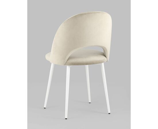 Стул Меган велюр бежевый белые ножки, изображение 8 | Интернет магазин мебели и декора LifeDekor