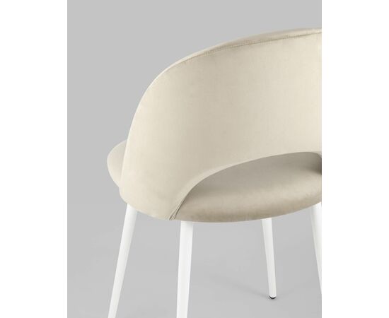 Стул Меган велюр бежевый белые ножки, изображение 9 | Интернет магазин мебели и декора LifeDekor