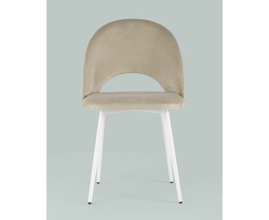 Стул Меган велюр бежевый белые ножки, изображение 5 | Интернет магазин мебели и декора LifeDekor