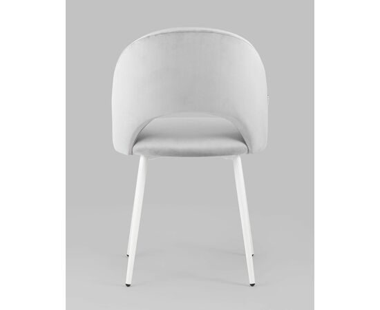 Стул Меган велюр светло-серый белые ножки, изображение 7 | Интернет магазин мебели и декора LifeDekor