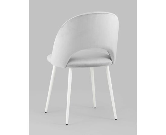 Стул Меган велюр светло-серый белые ножки, изображение 8 | Интернет магазин мебели и декора LifeDekor