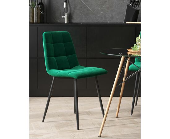Стул Oliver велюр тёмно-зелёный, изображение 3 | Интернет магазин мебели и декора LifeDekor