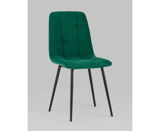 Стул Oliver велюр тёмно-зелёный, изображение 2 | Интернет магазин мебели и декора LifeDekor