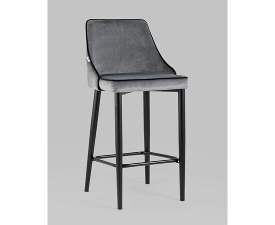 Стул полубарный Коби велюр серый, изображение 2 | Интернет магазин мебели и декора LifeDekor