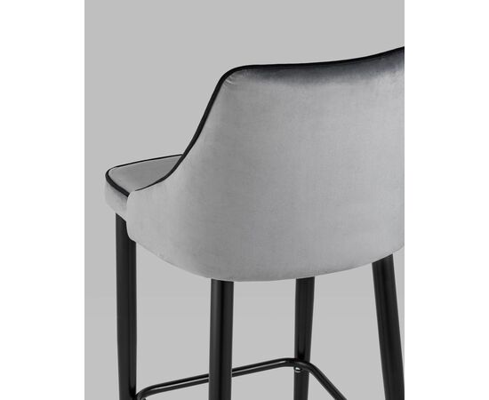 Стул полубарный Коби велюр серый, изображение 7 | Интернет магазин мебели и декора LifeDekor