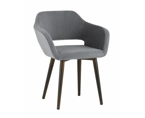 Стул с подлокотниками Саймон велюр тёмно-серый | Интернет магазин мебели и декора LifeDekor