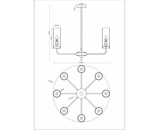 Потолочная люстра на штанге Moderli V10021-8P Metric, изображение 7 | Интернет магазин мебели и декора LifeDekor