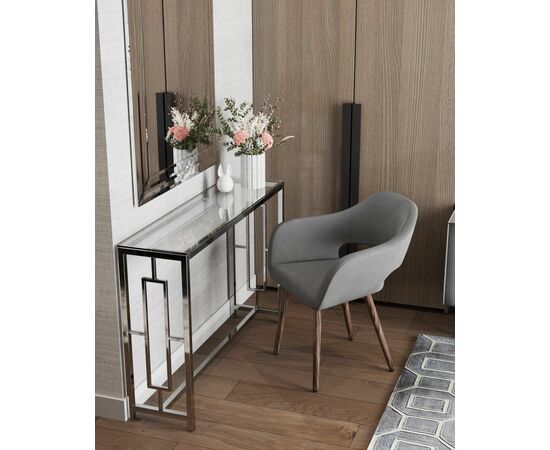 Стул с подлокотниками Саймон велюр тёмно-серый, изображение 3 | Интернет магазин мебели и декора LifeDekor