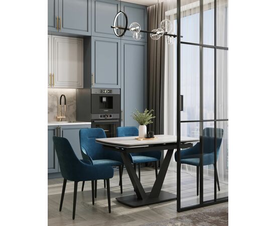 Стул Диана велюр сине-зеленый, изображение 5 | Интернет магазин мебели и декора LifeDekor