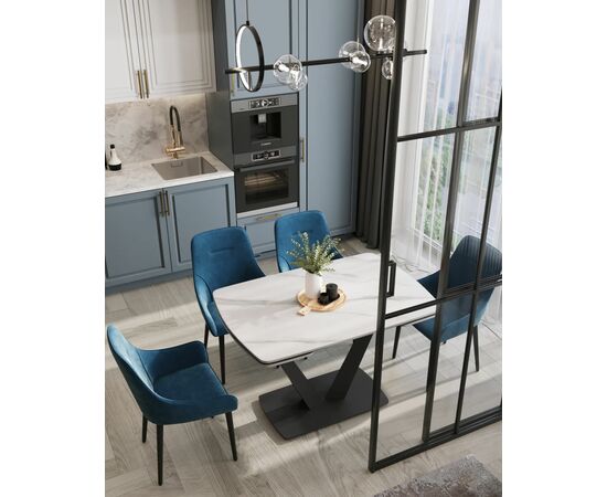 Стул Диана велюр сине-зеленый, изображение 6 | Интернет магазин мебели и декора LifeDekor