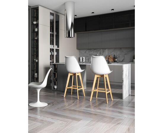 Стул барный FRANKFURT белый, изображение 4 | Интернет магазин мебели и декора LifeDekor