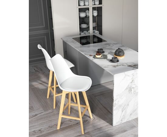 Стул барный FRANKFURT белый, изображение 3 | Интернет магазин мебели и декора LifeDekor