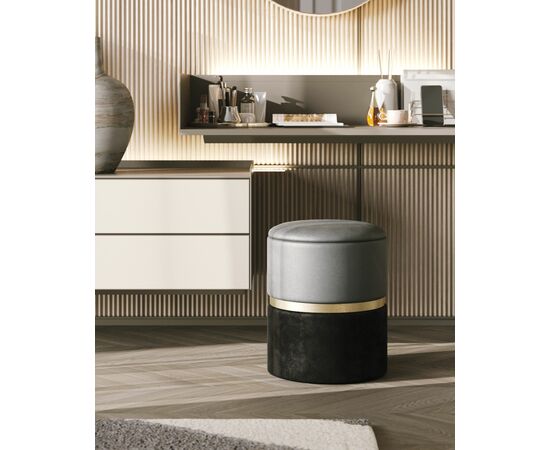 Пуф Кэрри с ящиком велюр серо-черный, изображение 15 | Интернет магазин мебели и декора LifeDekor