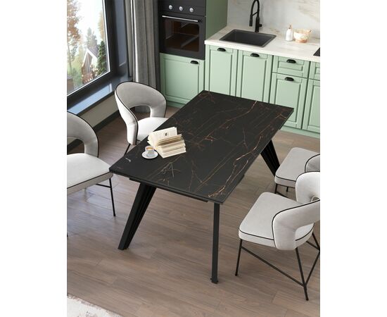 Стол обеденный Пандора раскладной 160-240*90 керамика темная, изображение 5 | Интернет магазин мебели и декора LifeDekor