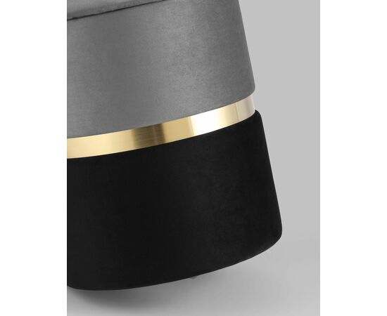 Пуф Кэрри с ящиком велюр серо-черный, изображение 20 | Интернет магазин мебели и декора LifeDekor