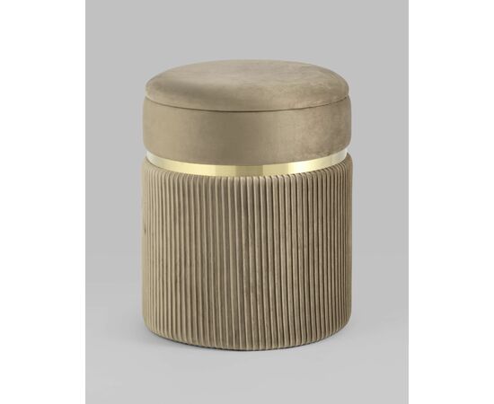 Пуф Миранда с ящиком велюр бежевый, изображение 2 | Интернет магазин мебели и декора LifeDekor