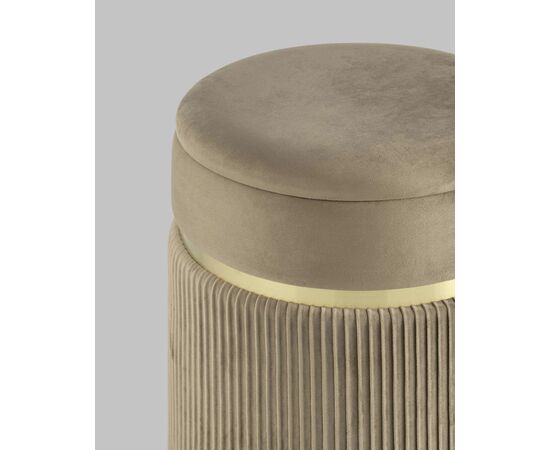 Пуф Миранда с ящиком велюр бежевый, изображение 5 | Интернет магазин мебели и декора LifeDekor
