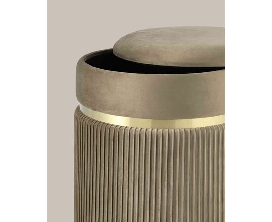 Пуф Миранда с ящиком велюр бежевый, изображение 4 | Интернет магазин мебели и декора LifeDekor