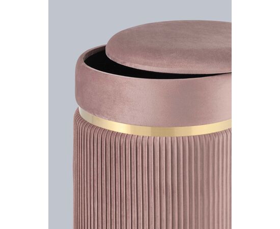 Пуф Миранда с ящиком велюр розовый, изображение 6 | Интернет магазин мебели и декора LifeDekor