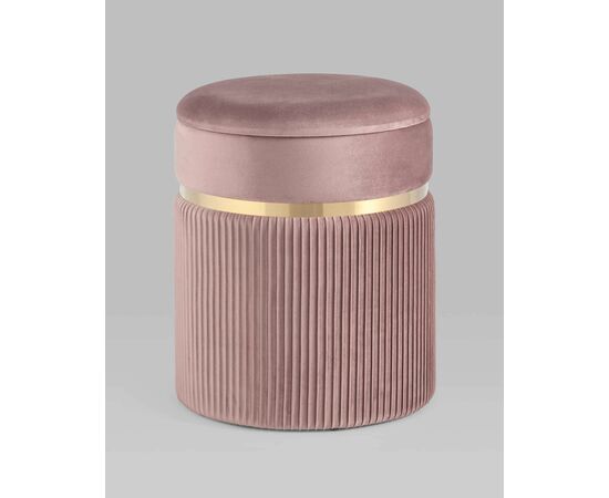 Пуф Миранда с ящиком велюр розовый, изображение 2 | Интернет магазин мебели и декора LifeDekor