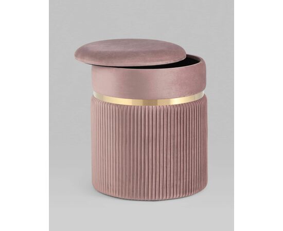 Пуф Миранда с ящиком велюр розовый, изображение 5 | Интернет магазин мебели и декора LifeDekor