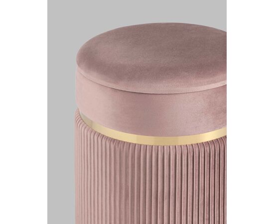 Пуф Миранда с ящиком велюр розовый, изображение 7 | Интернет магазин мебели и декора LifeDekor
